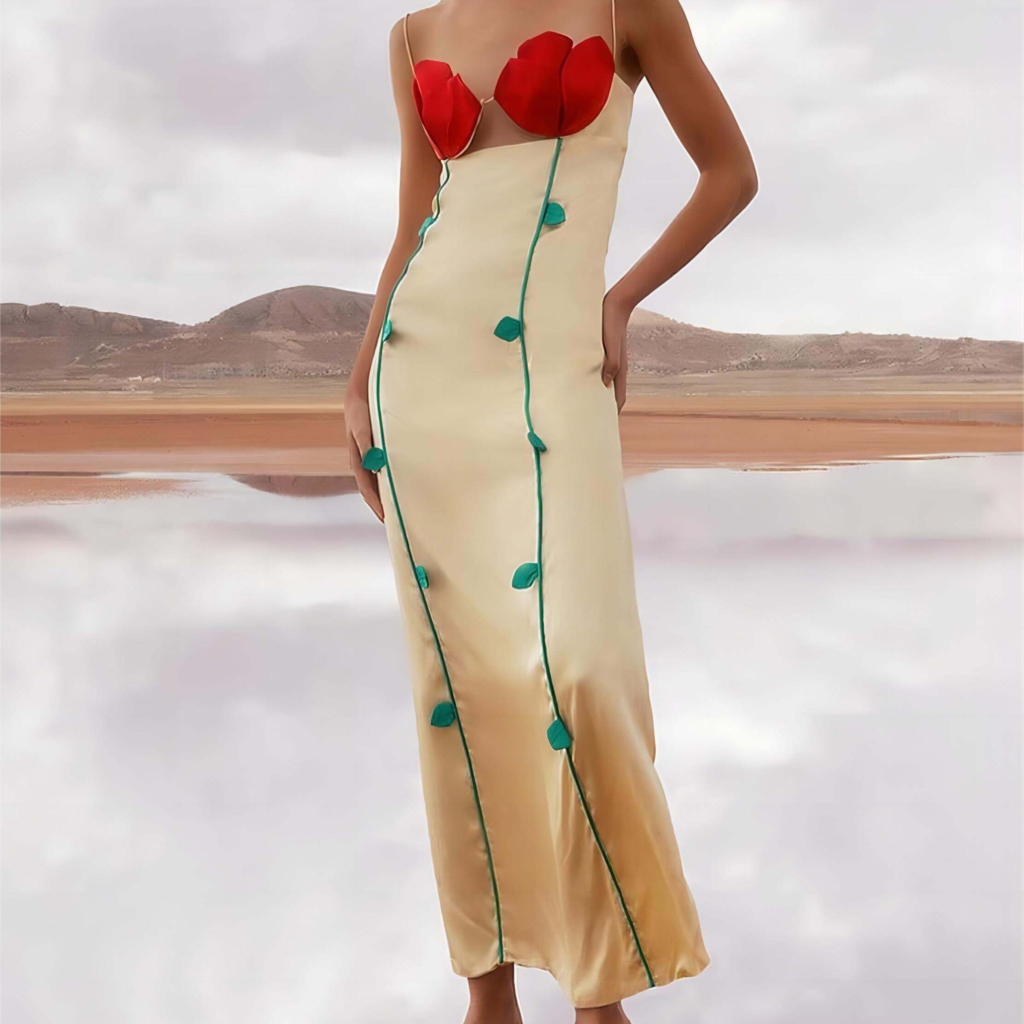 Fashionable And Sexy Sleeveless Contrast Patchwork Maxi Dresses