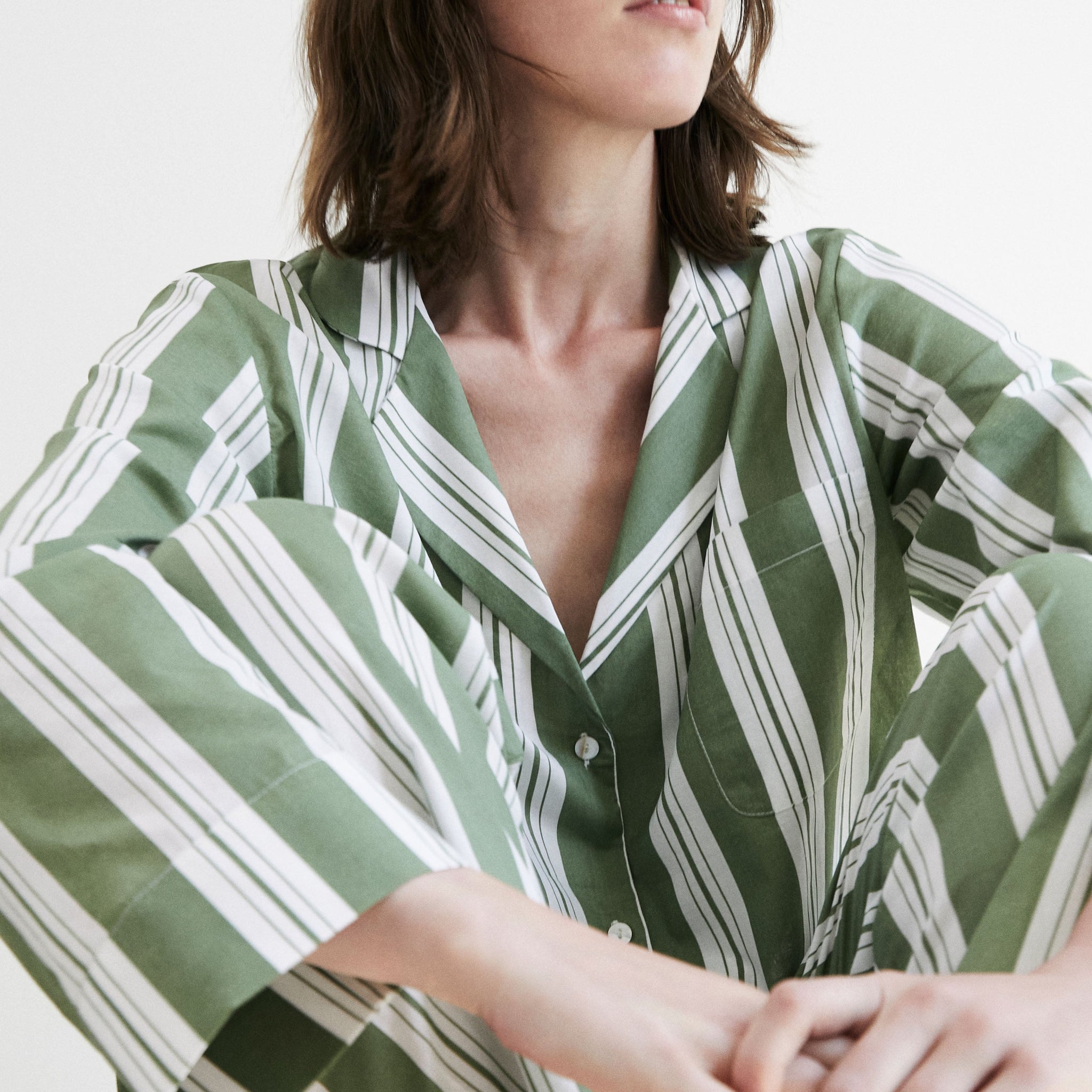 Classic Khaki Stripe Pyjama Set