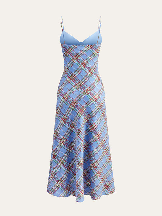 Plaid Bow Front Cami Dress