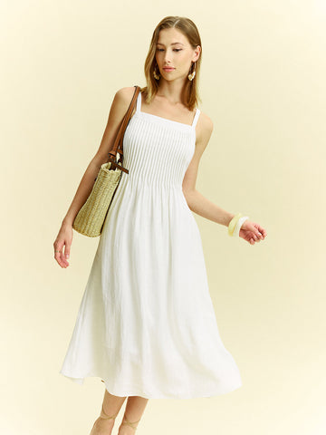 Pleated Midi Dress