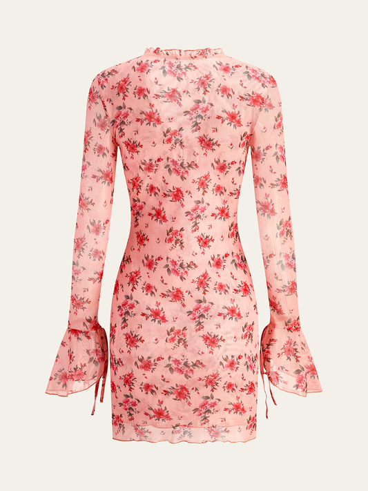 Printed Deep V Dress