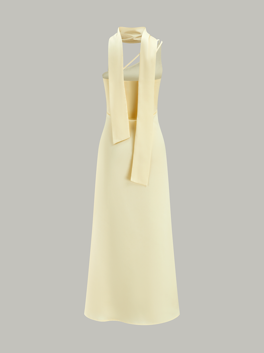 Asymmetrical One-Shoulder Midi Dress