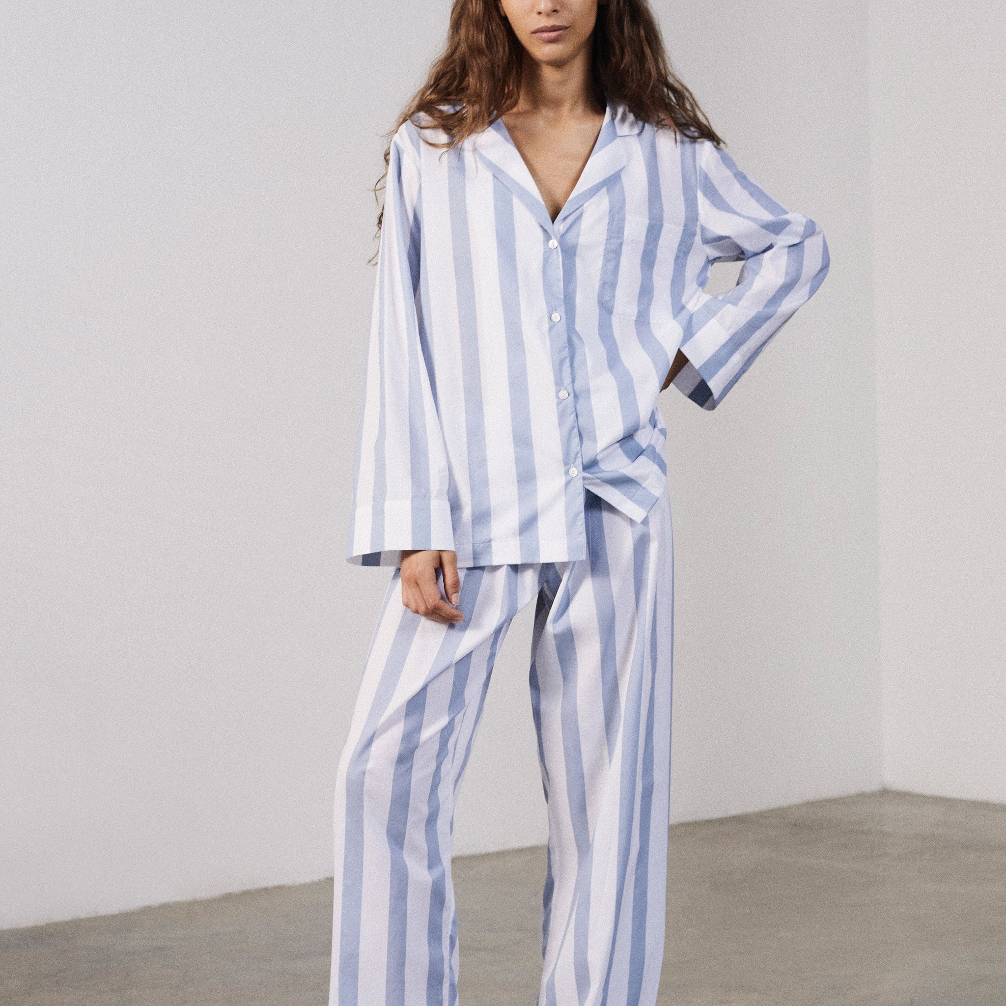 Dusty Blue Stripe Pyjama Set