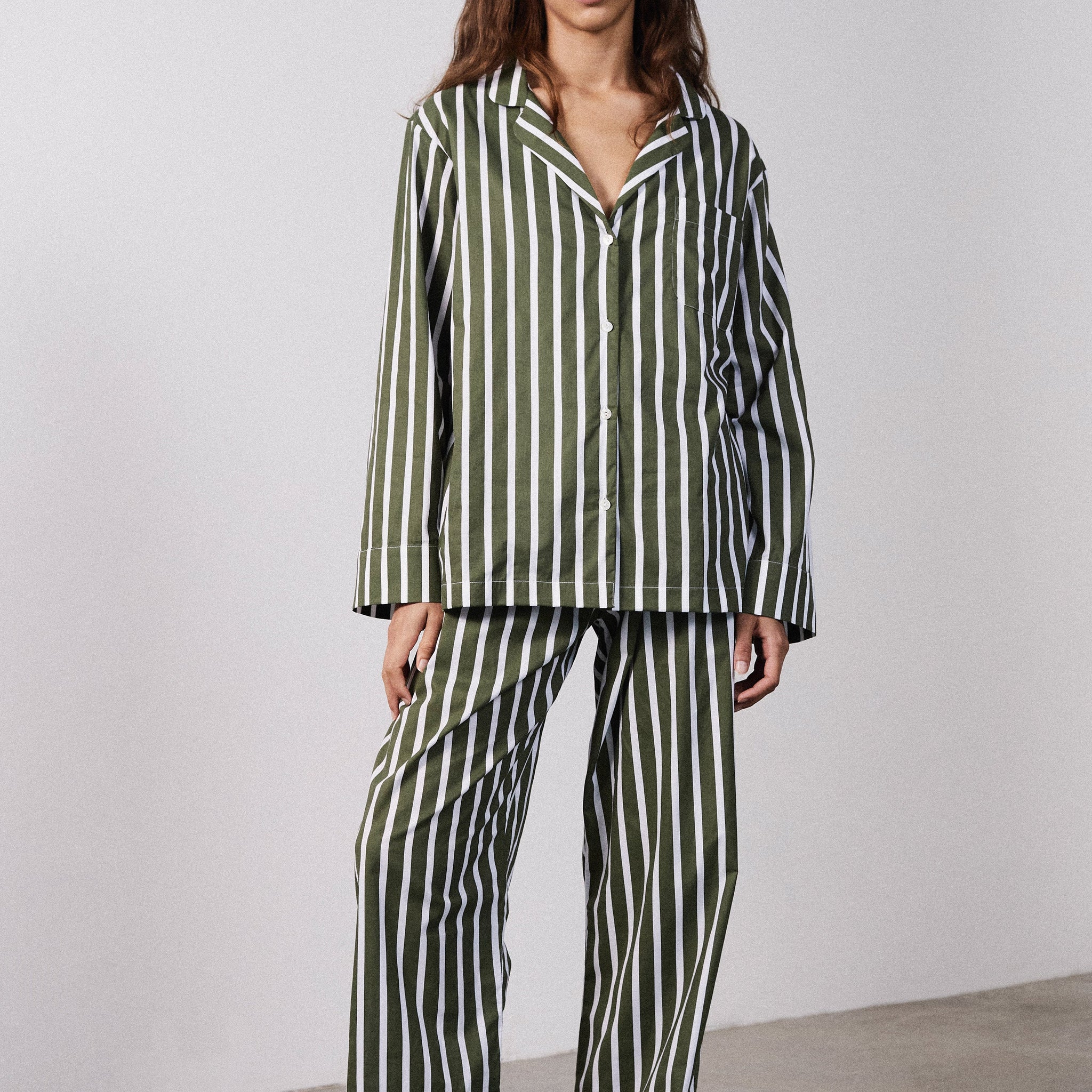 Olive Stripe Pyjama Set